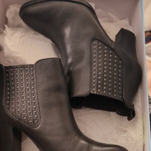 ANTONIO MELANI Black Studded Ankle Boots